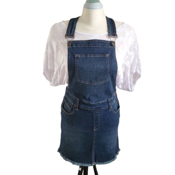 Bluenotes Blue Denim Overhall Dress Size Medium - Picture 1 of 8